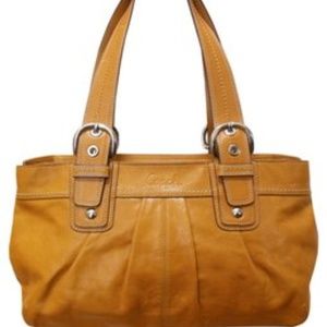 COACH Soho Pleated Saffron Yellow Leather Tote